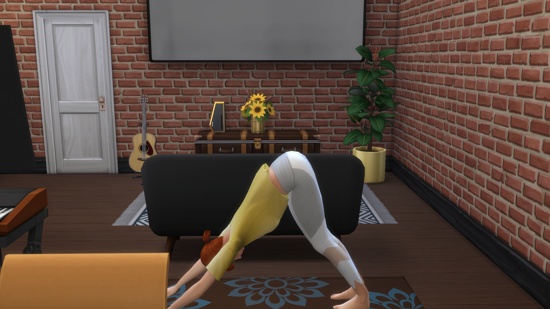 Do yoga in the living room